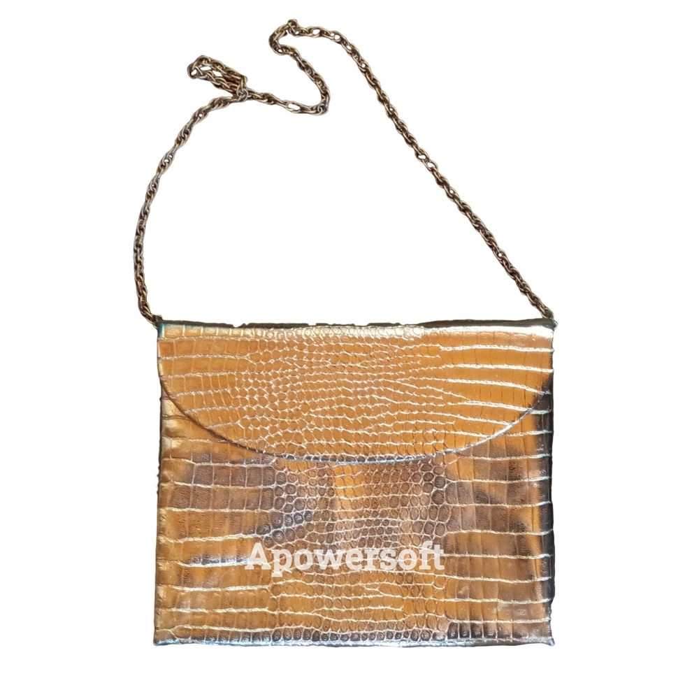 Gold Alligator Evening Bag